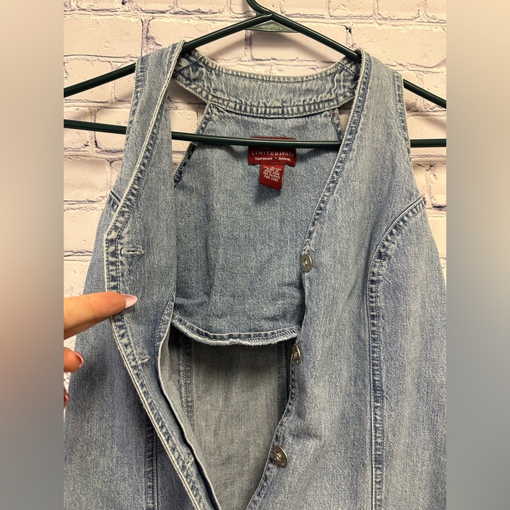 Vintage Y2K Limited Jeans V-Neck Denim Skater Dress Size Small - Picture 5 of 11